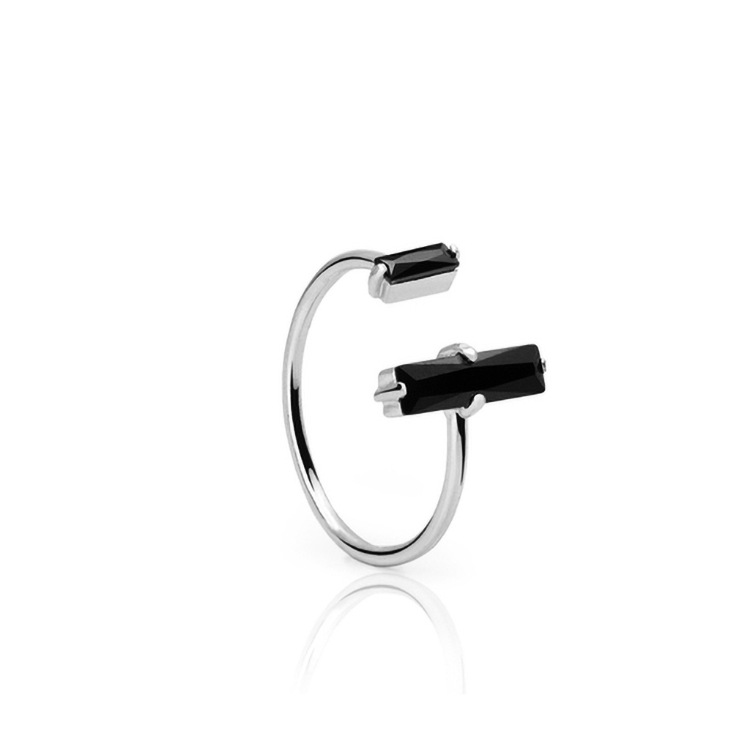 925 Sterling Silver Material Geometric Pattern 925 Sterling Silver Agate Geometric Open Rings 925 Sterling Silver Rings