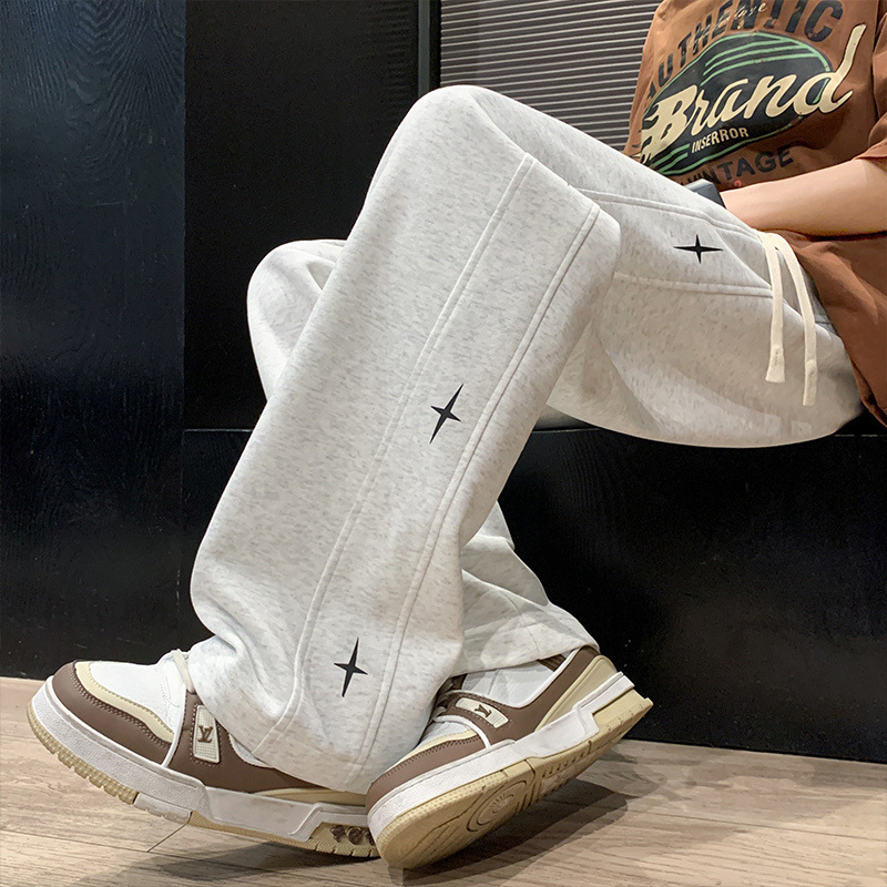 American Style Pants Men's Fashion Brand Autumn and Winter New Loose Sports Pants oversize Straight Wide Leg Casual Pants