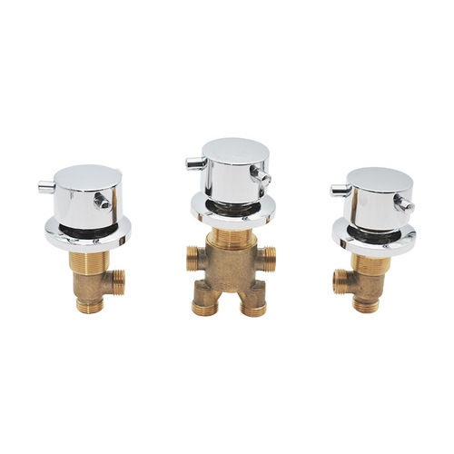 Massage bathtub shower faucet side type five-piece set hot and cold water all copper mixed water valve switch