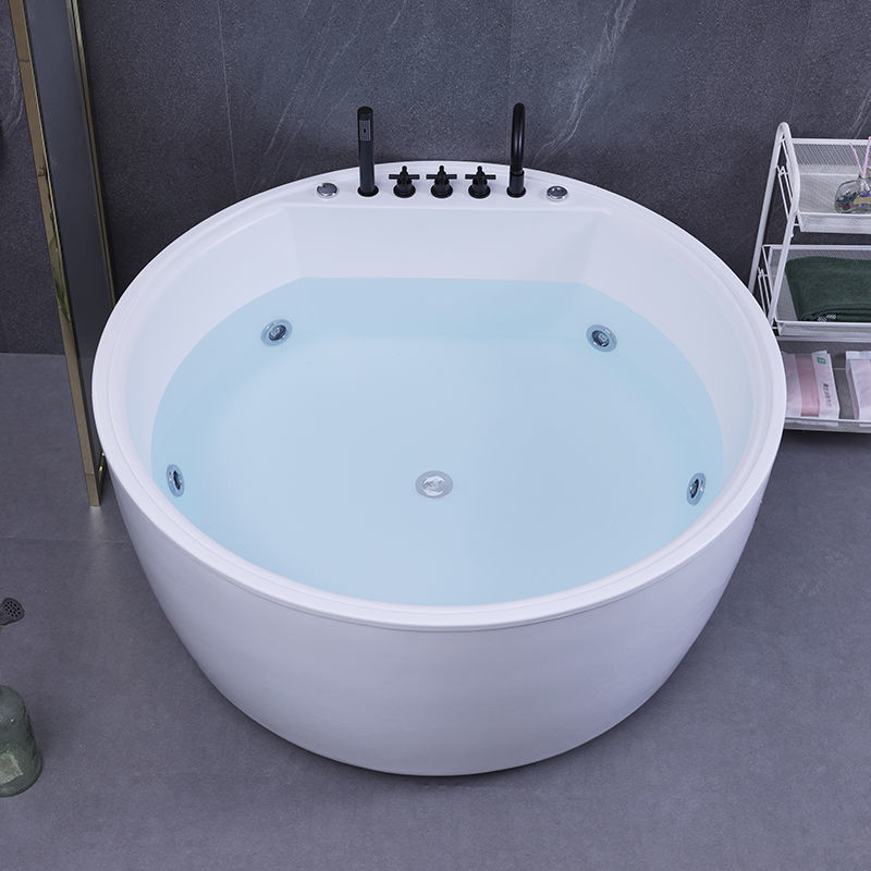 圆形浴缸冲浪按摩智能恒温欧式酒店民宿独立式浴盆轻奢高端浴池大