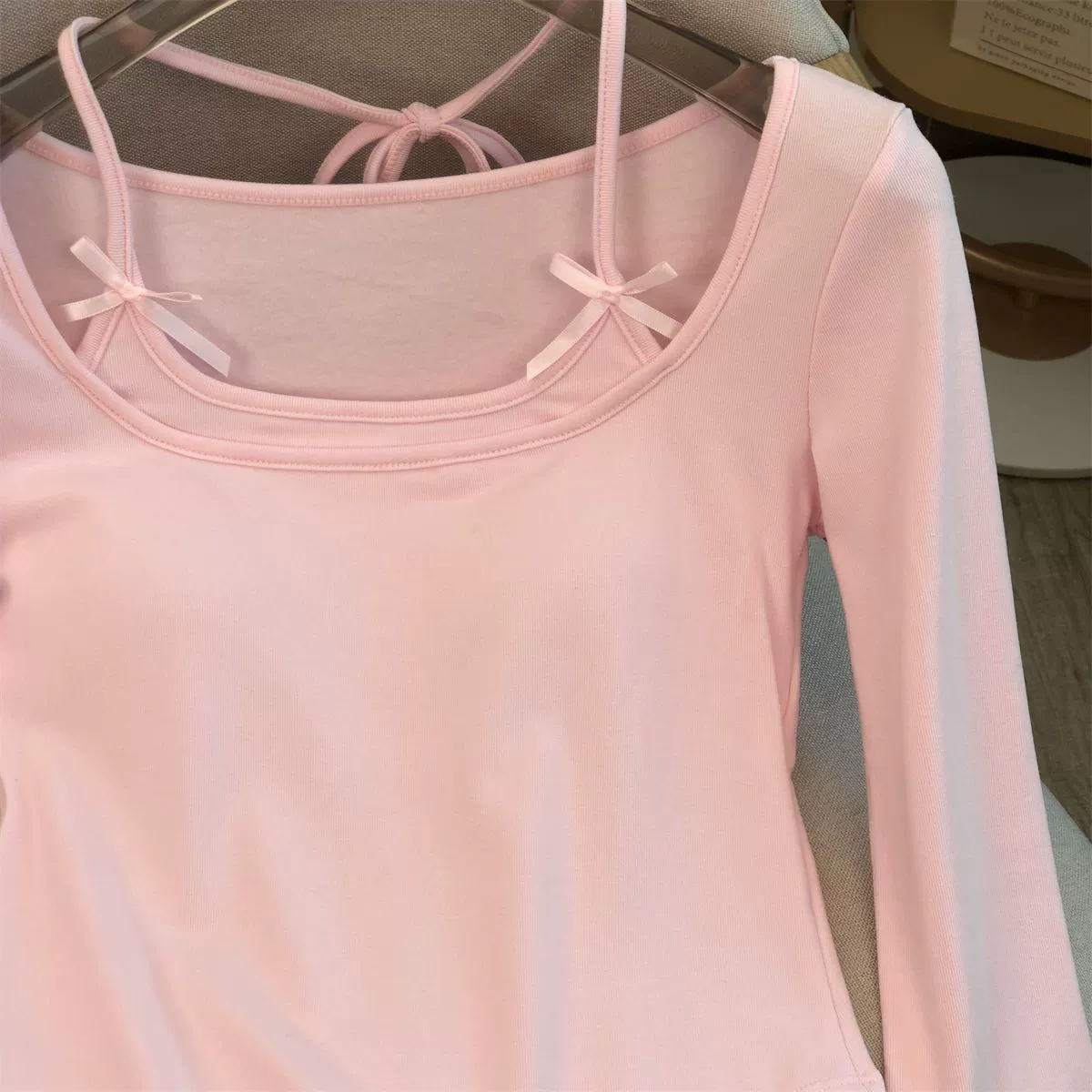 Set, autumn short long-sleeve with bow