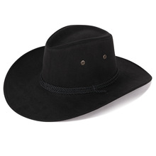 夏季新款遮陽男士帽休閑旅游麂皮絨牛仔帽西部騎士帽男士騎馬帽子