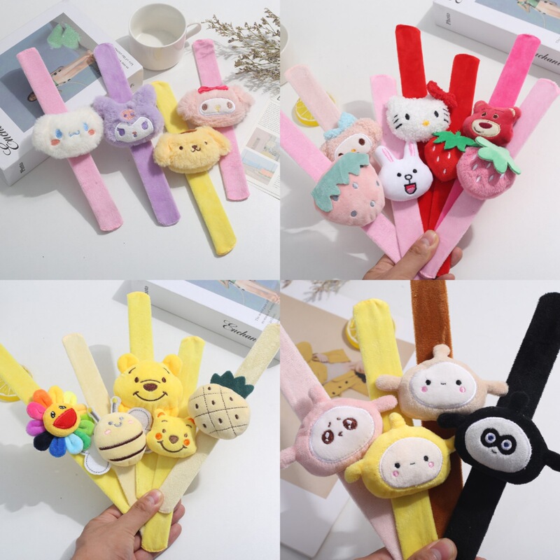 Children's pop ring cartoon plush doll couple bracelet creative decorations holiday hair accessories wedding small gift