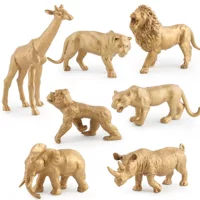 Factory Direct Gold Edition имитационная модель зоопарка украшение Лев жираф слон подарок украшение подарок