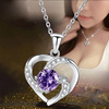 Fashionable chain for key bag , pendant heart shaped, diamond jewelry, wish, silver 925 sample