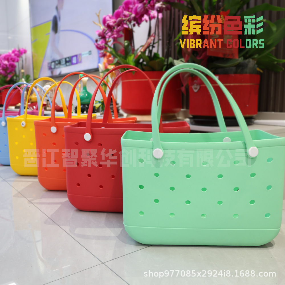 Eva bolsa de playa bolsa de agujero ligera europea y americana moda diy bolsa de mano de gran capacidad bolsa de hombro especial junto al mar