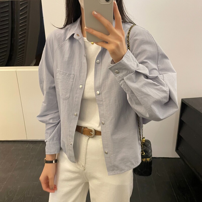 Japanese-Style Short Jacket with a Wrinkled Texture, Stylish and Unique Spring Design Shirt