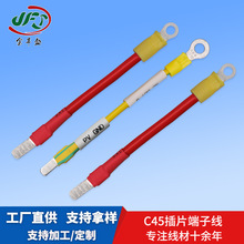 JFS定制5平方线缆 RV5.5-6黄绿双色接地连接线 C45紫铜插片端子线
