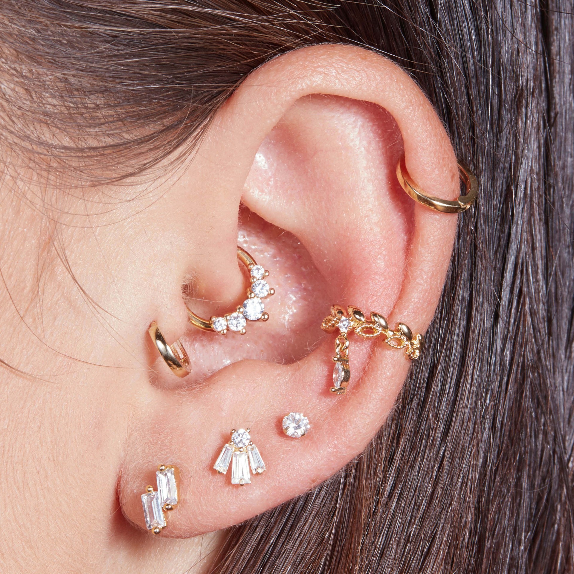 1 Piece Quantity Daily, Date Occasion 925 Sterling Silver Material Geometric, Flower, Butterfly Pattern 1 Piece 925 Sterling Silver Geometric Flower Butterfly Small Stud Earrings