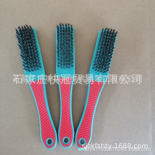 批发钢丝刷硅胶柄锋钢钢丝刷文玩核桃清理金刚星月菩提清理刷子