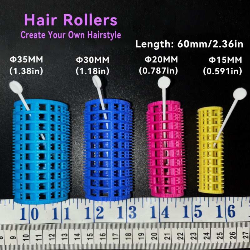 Hair Rollers Plastic Curlers with Pins for Securing Plastic Hair Rollers, Fixed Pear Blossom Curlers for Bangs Pe