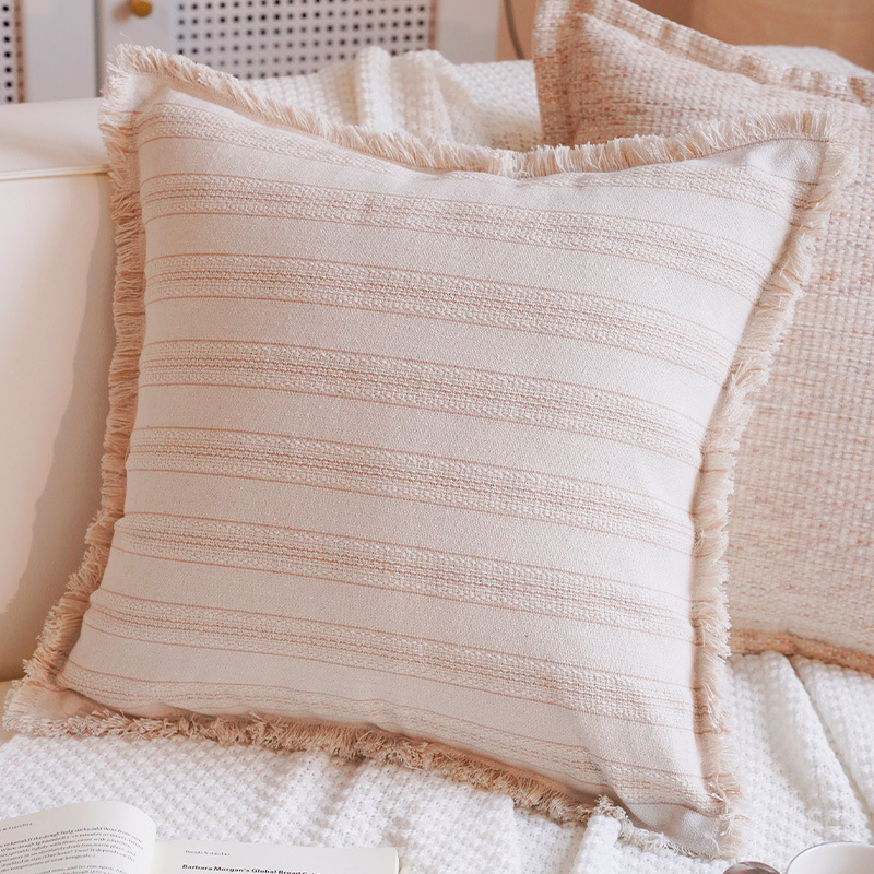 Sofá de estilo de crema de estilo nórdico lujoso cama ventana flotante sofá almohada cojín almohada image 23