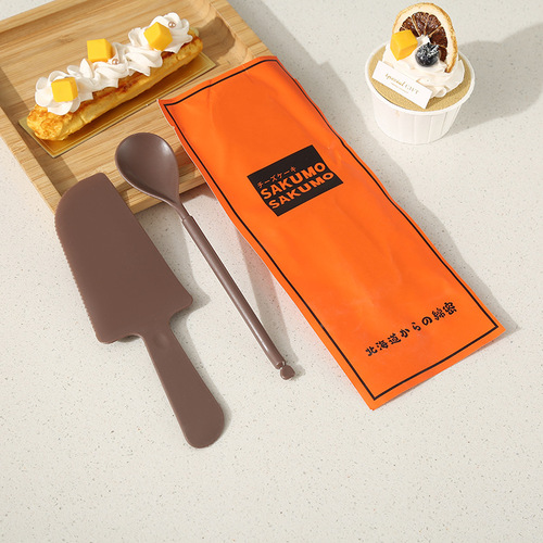 Cake knife and spatula set birthday cake disposable turner baking cake shop cutting knife plastic tableware wholesale