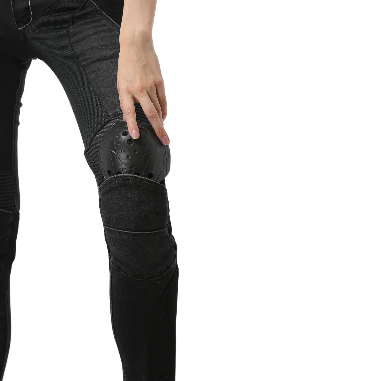 Loong biker verano malla transpirable motocicleta elástico resistente a la caída pantalones vaqueros de la motocicleta para las mujeres
