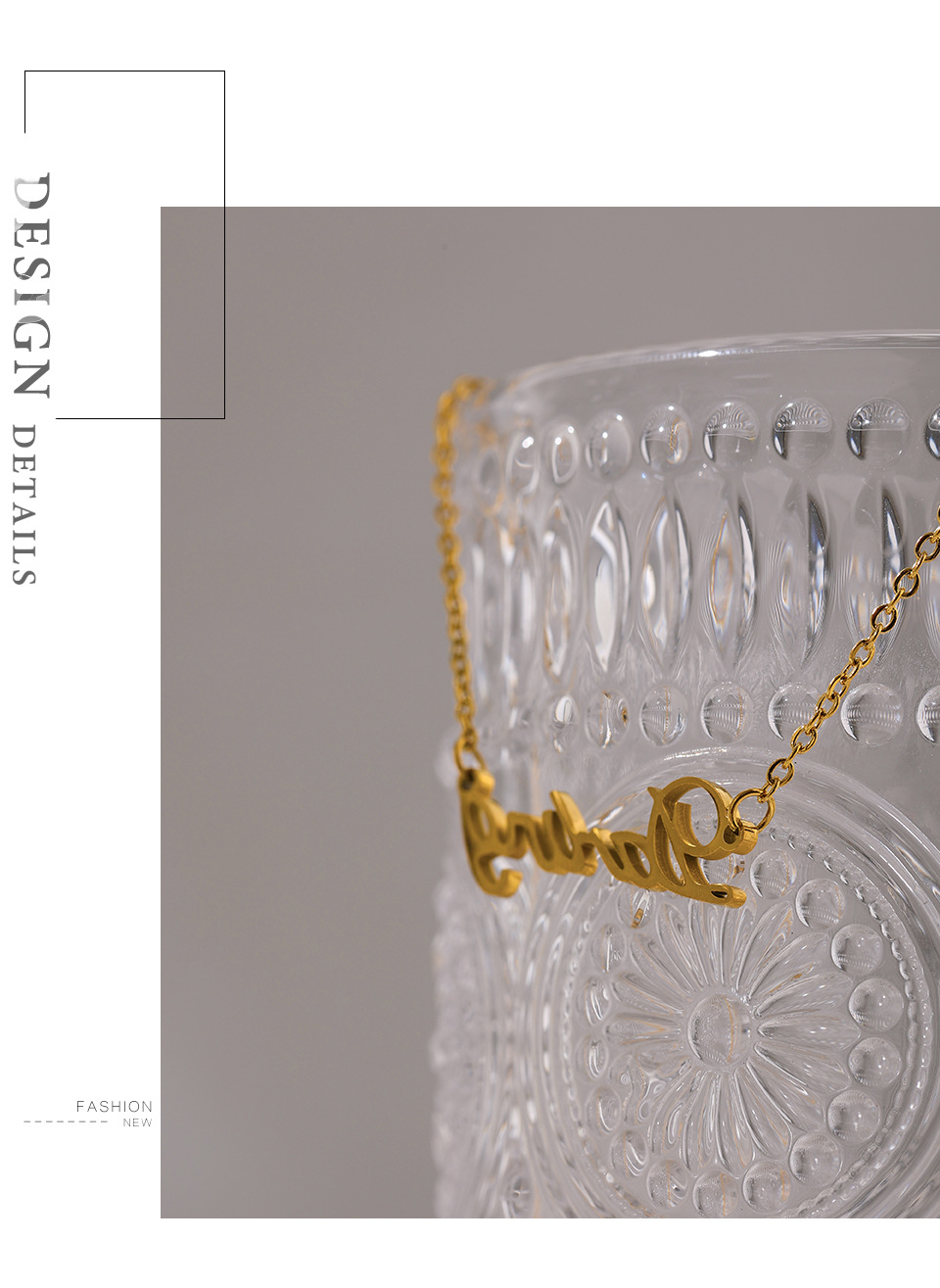 Sweet Letter Titanium Steel Necklace 1 Piece