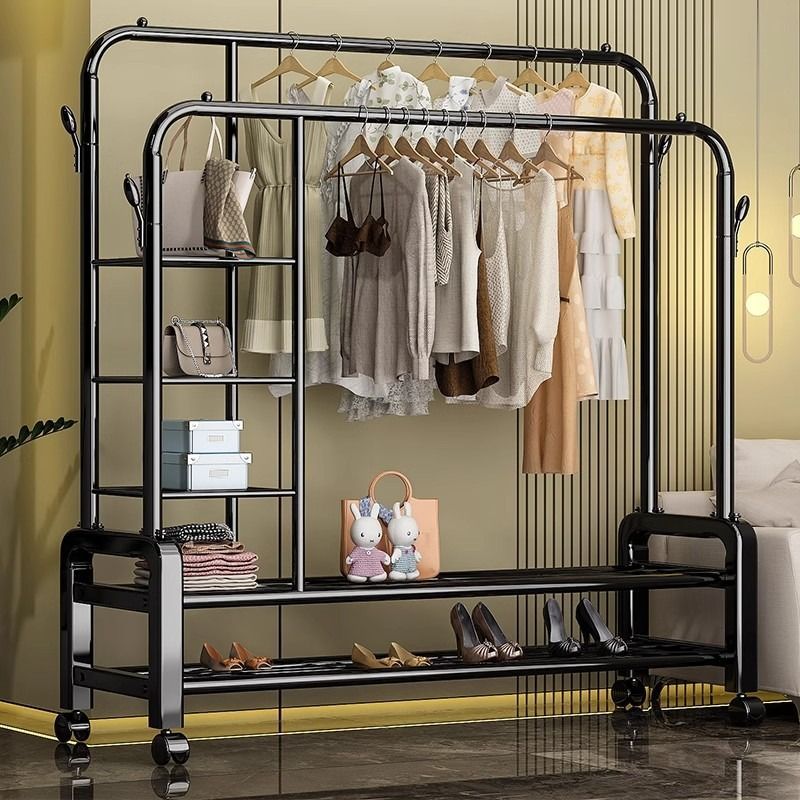 Simple Floor-Standing Clothes Drying Rack for Home Use, Suitable for Dormitory Indoor Balcony, Clothes Hanging Rack, Drying Rod for Bedroom
