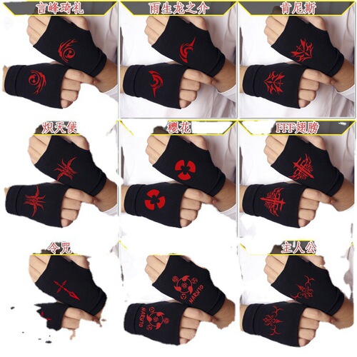 Anime Glove Half Finger Gloves Thick Warm Thumbless Gloves Typing Writing Night Light Model Wrist Guard