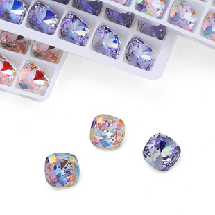 Modu Crystal TikTok Net red nail Diamond super shiny thin waist line fat Square flash colorful fat square wholesale