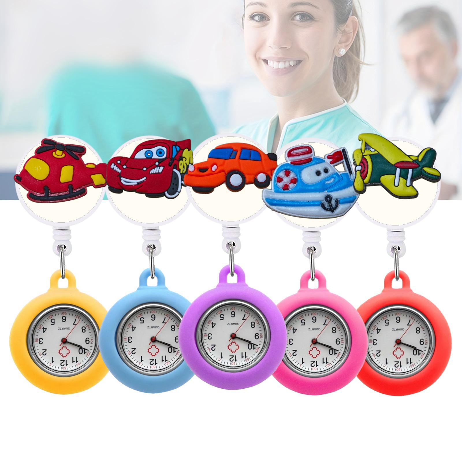 Amazon Transportation Series Wall Watch Patch shein Cartoon Cute Silicone Student Exam Pocket Watch Chest Watch