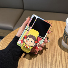 不二家女孩适用华为Pura X手机壳折叠屏P50宝盒卡通腕带支架皮质Pocket2新款小胖子创意可爱全包S保护套防摔