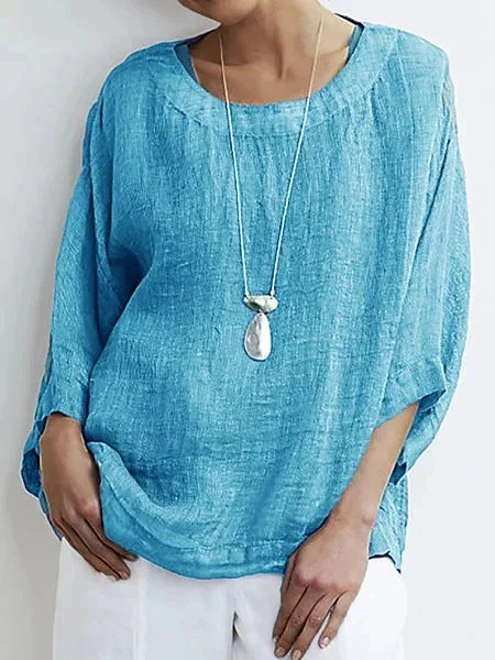 Casual Round Neck Cotton Top Women's Comfortable Loose Lining O1CN01k33RuL1WkoVKF6Svr !!2002732827 0 Cib