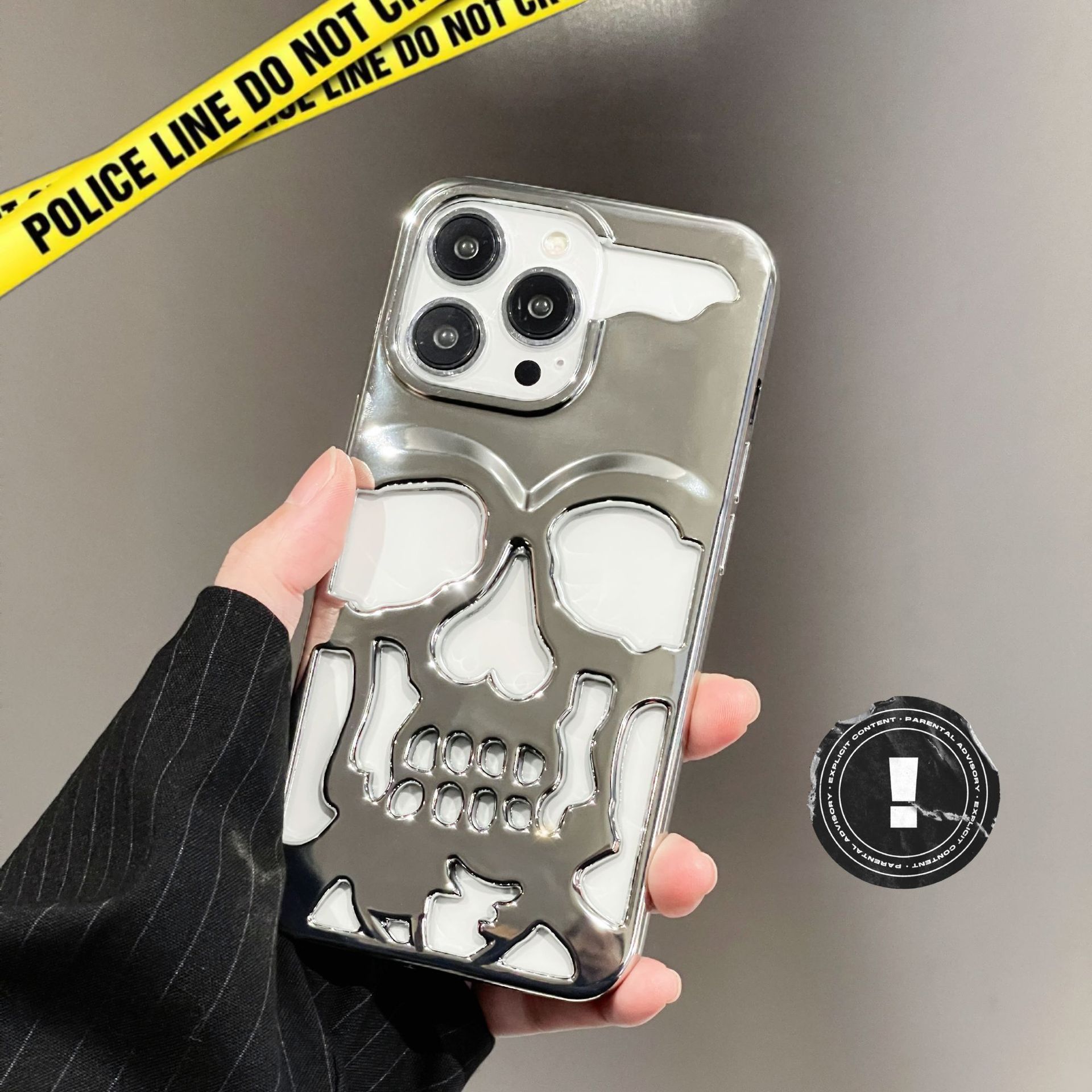 Skull Phone Case For Iphone 16 Pro And 17 Max Matte Purple_voghion.com
