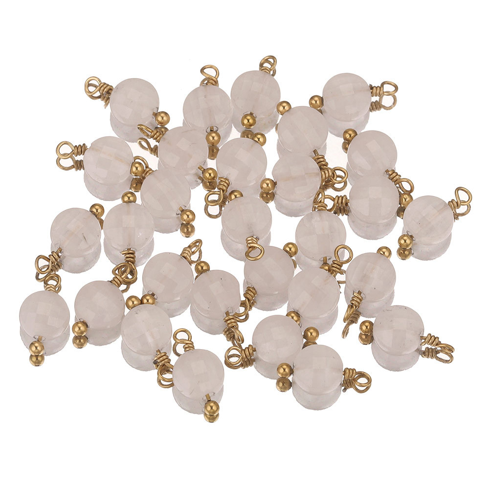 Cruz-frontera europea y americana hecha a mano de piedra natural con cuentas de acero inoxidable colgante accesorios de la joyería DIY en forma de corazón pendientes collar