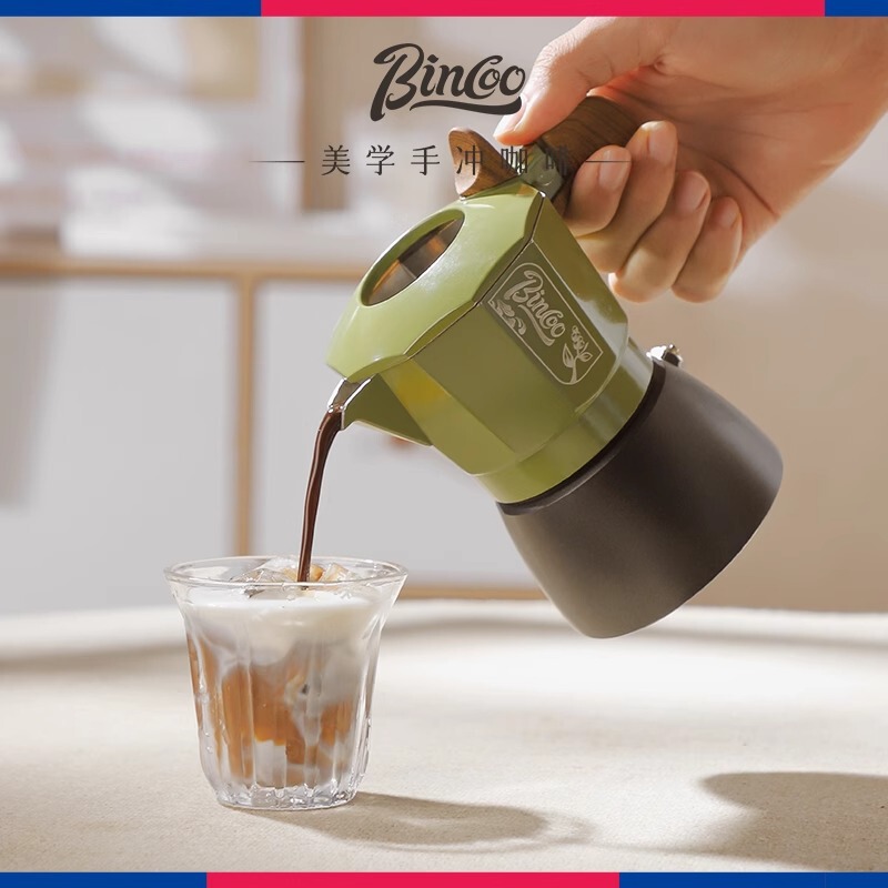 Bincoo Double-Valve Moka Pot Household Concentrated Small Hand-Brewed Coffee Pot Set Coffee Utensils Espresso Machine