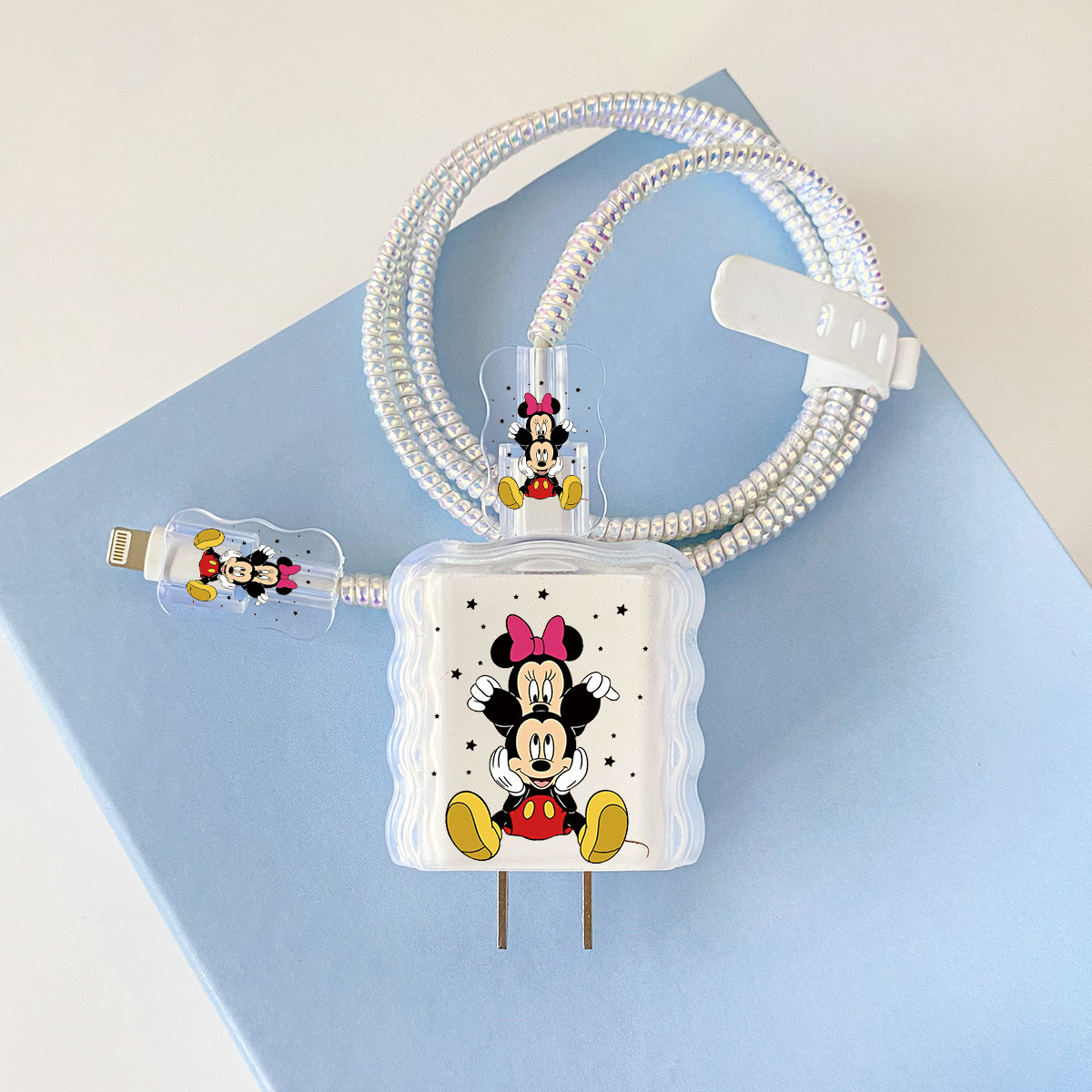 Apple 20w-YT1007 스택 링컨 미키 미니 - 오버레이 헤드기어 + 물결선 클립 + 1m 레이저 흰색 로프 + 흰색 스트랩