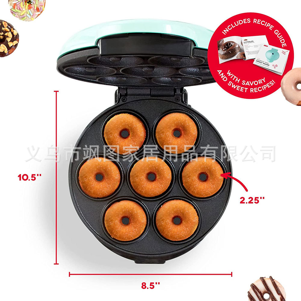 Nuevos productos transfronterizos Mini Donut Maker 7 agujeros Mini Donut Maker sin recubrimiento de desayuno para niños