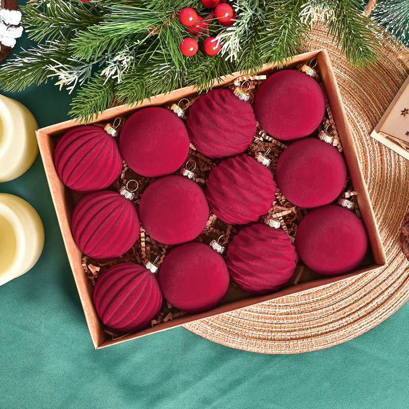 植毛ボールクリスマスボール濃い系ベルベットクリスマスボールクリスマスクリスマスツリー装飾品アマゾンクロスボーダー新製品|undefined