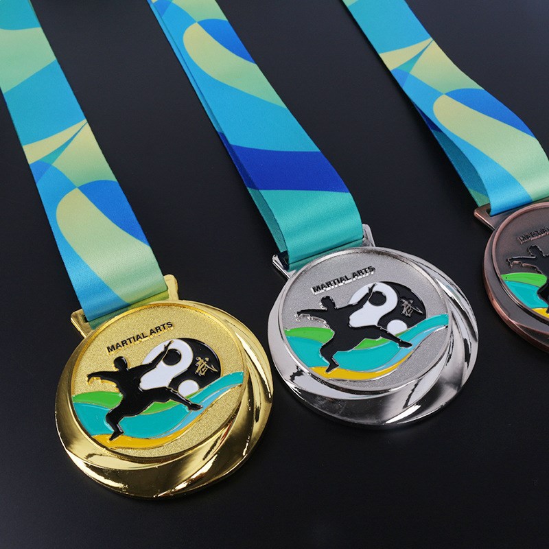 Metal medalla metal listado producción artes marciales oro y plata cobre juegos competencia honor Medalla Premio Conmemorativo producción
