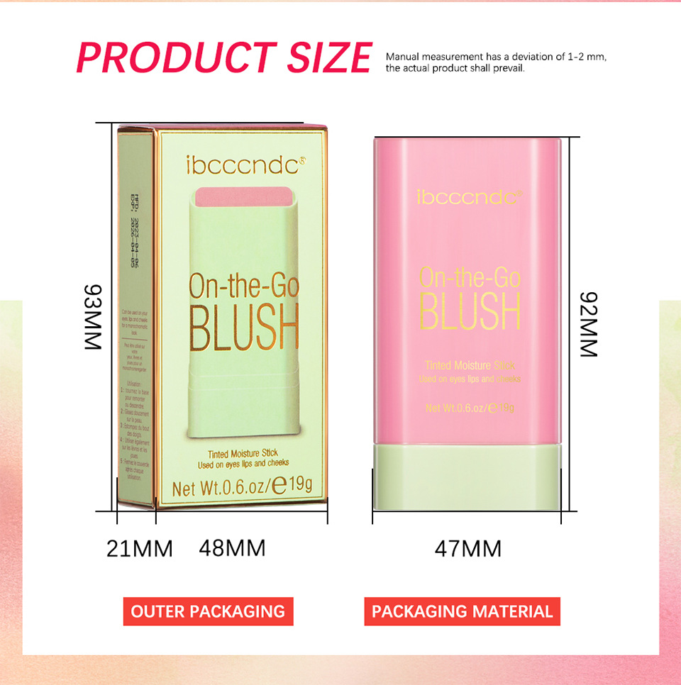 ibcccndc Three-dimensional Blush Cream Red Pink Natural Smooth Blush Blush Apply Blush undefined