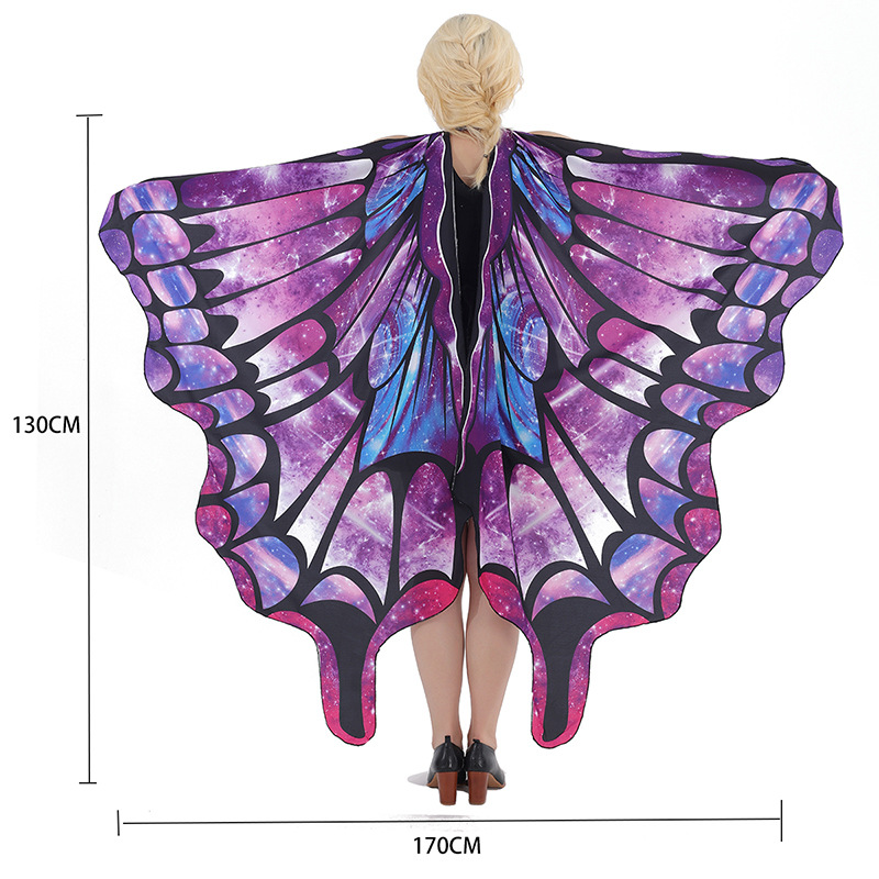 Capa de Halloween de punto para usar alas de mariposa vestido de capa vestido para niños capa ancha espectáculo de baile chal