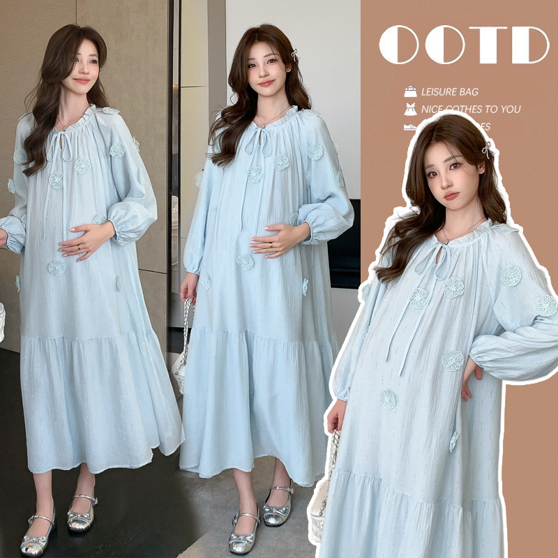 In-Stock Korean-Style Loose Plus-Size Maternity Dress with Rhinestones, Maternity One-Piece Dress, Maternity Skirt In-Stock Korean-Style Loose Plus-Size Maternity Dress with Rhinestones, Maternity One-Piece Dress, Maternity Skirt