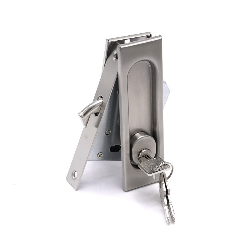 Cerradura de puerta de acero inoxidable americana cerradura de puerta deslizante para balcón interior cerradura de puerta deslizante cuadrada incrustada cerradura de gancho