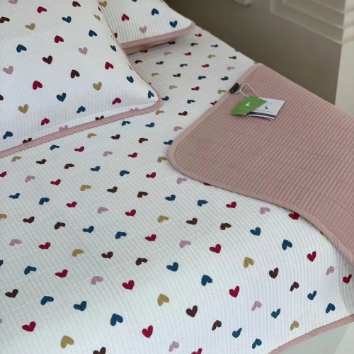 Korean Goose cotton bed cover three-piece set ins wind quilted four-season pure cotton bed cover pure cotton thickened bed sheet bed cover
