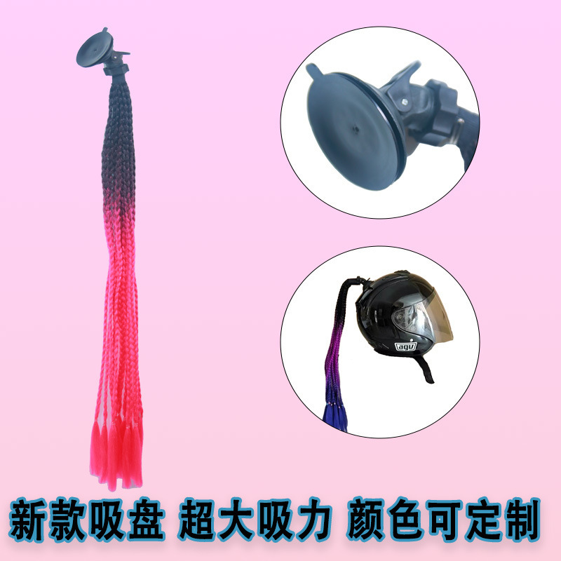 Helmet Dreadlocks for Men and Women, Helmet Decoration, Ponytail Helmet, Small Braids, Wig, Motorcycle, Cool Personality