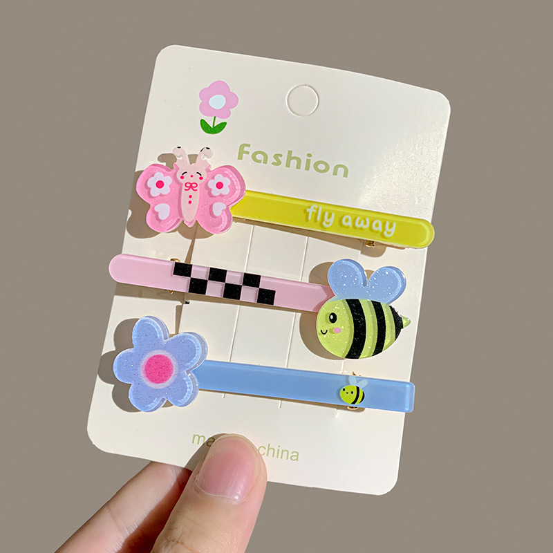 Dulces dibujos animados para niños, una palabra de mar, clip para el cabello roto, clip para el cabello de niña, clip lateral para el cabello