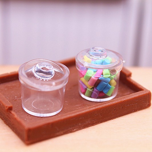 Dollhouseシミュレーション立体ミニチュア食品遊びキッチン食器ミニ砂糖缶調味料缶diy人形屋飾り物