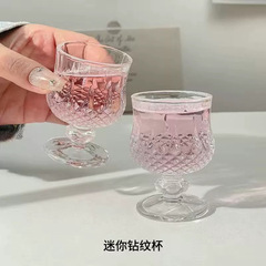 【人気】浮小杯蝶グラス高颜値レトロ軽贅沢家庭用小足杯白杯