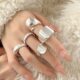 Simple Silver Color Ring Women's All-match Korean Style Cold Style S925 Silver Plated Open Index Finger Ring Niche Trendy Ring