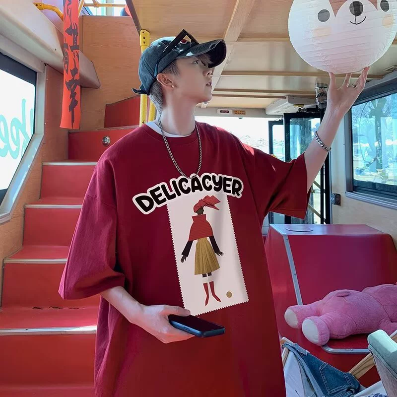 Клопок мультяшный утка весной и летом новая корейская мода мужская футболка с короткими рукавами