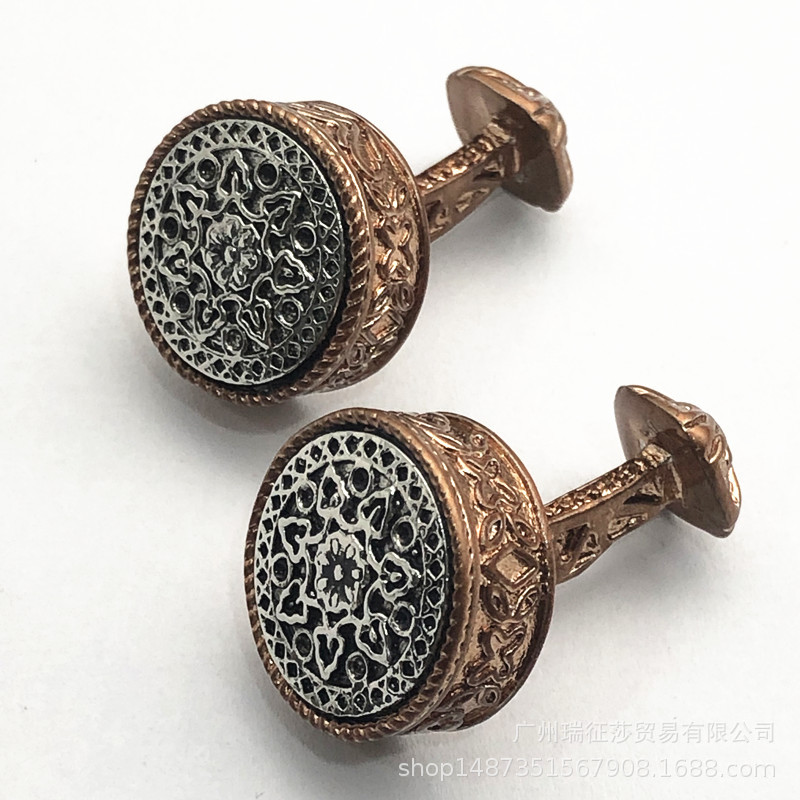 French men's shirt vintage cufflinks rou...