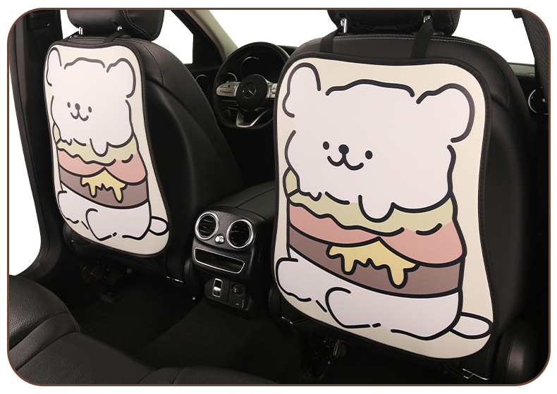 Car Seat Back Anti-Kick Pad Rear Universal Cartoon Kidsren's Stain-Resistant Car Rear Seat Protective Pad Protective Pad