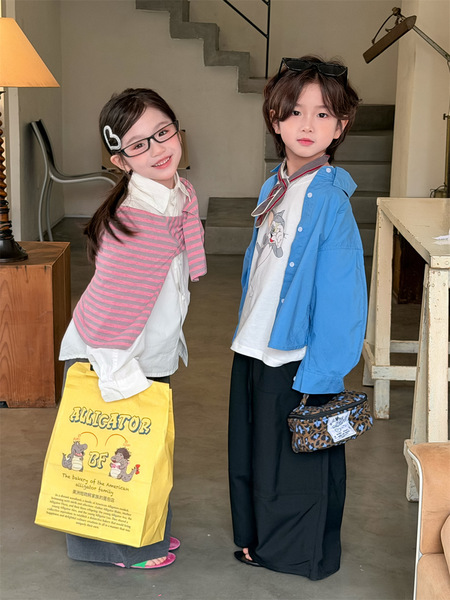 Autumn children's solid color shirt