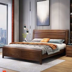 新中式烏金木實木床主臥1.8米雙人床家用現代輕奢簡約款1.5米婚床