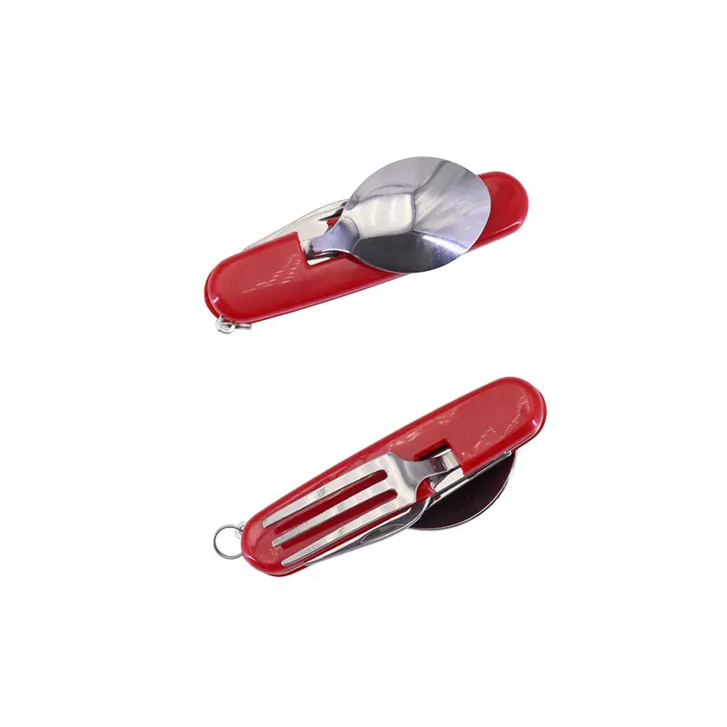 户外可折叠餐具胶壳4小开刀叉更餐具露营便携式可拆组餐具套装