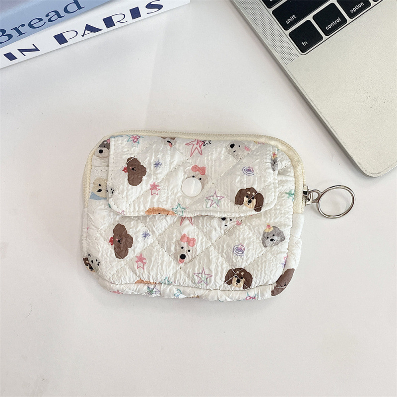 可爱碎花绗缝多功能收纳包整理包证件包卡包钥匙零钱包|undefined