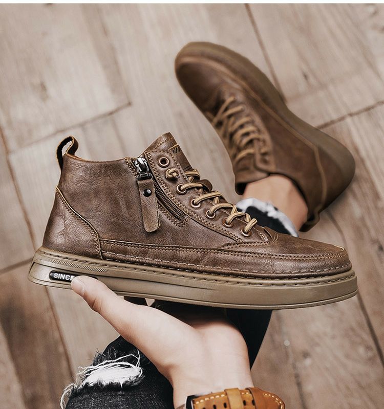 Men's Casual Leather Shoes For Autumn And Winter Warmth_voghion.com
